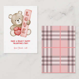Cartão De Notas Ter uma Aquarela de Feliz dia de os namorados Bear