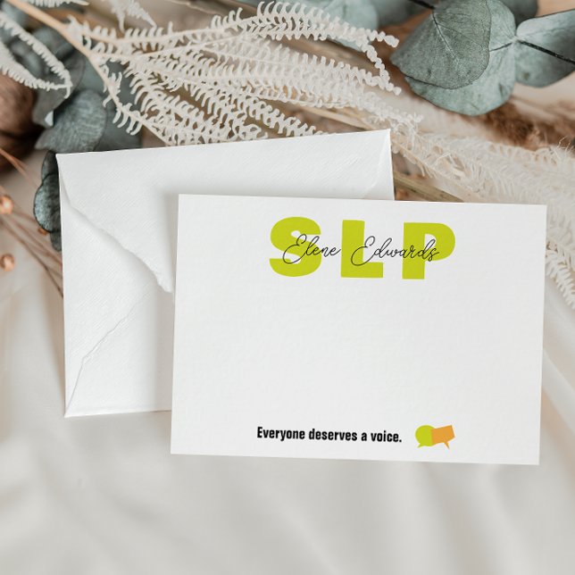 Cartão De Notas Terapista Patologista de Língua Falante (Criador carregado)