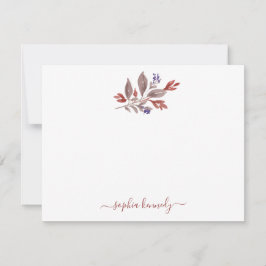 Cartão De Notas Terracotta Watercolor Fall Deixa Personalizada