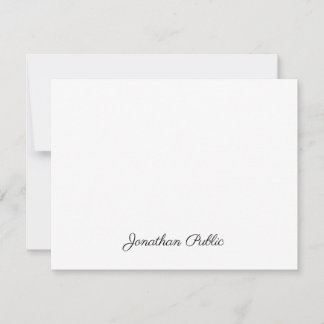 Cartão De Notas Texto Simples de Script Manuscrito Elegante Person