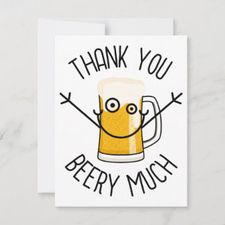 Cartão De Notas Thank You Beery Much - Silly Face