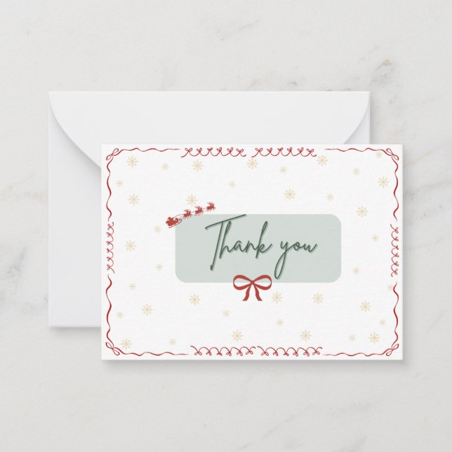 Cartão De Notas Thank you Christmas Card (Frente)