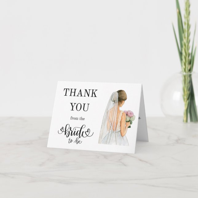 Cartão De Notas Thank you from the Bride to Be (Frente)