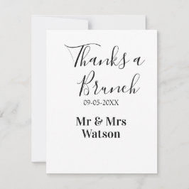 Cartão De Notas Thanks a brunch post wedding name date simple 