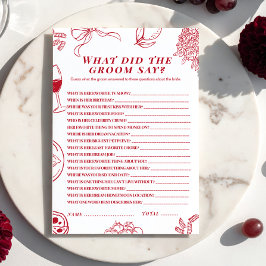 Cartão De Notas That's Amore Bridal Shower What did the Groom Say