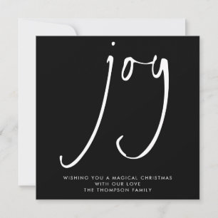 Cartão De Notas TINY MINI SIZE Joy Script White Black Holiday