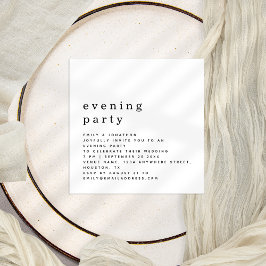 Cartão De Notas TINY Simple Text Wedding Party - Festa Noite Convi
