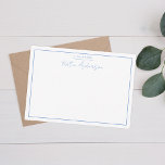 Cartão De Notas Típica Mínima Moderna - Script Baby Blue<br><div class="desc">Um cartão de nota minimalista da tipografia moderna e esquematizada no tema azul-bebê e branco.</div>
