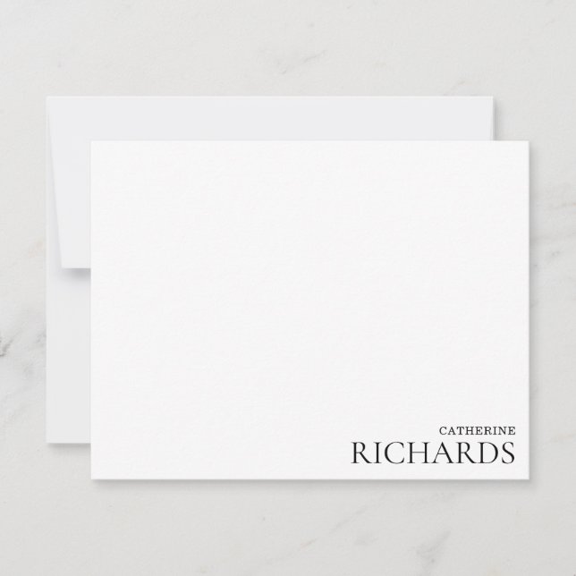 Cartão De Notas Tipografia básica mínima (Frente)