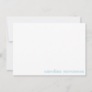 Cartão De Notas Tipografia Clássica Minimalista Azul Pastel Person