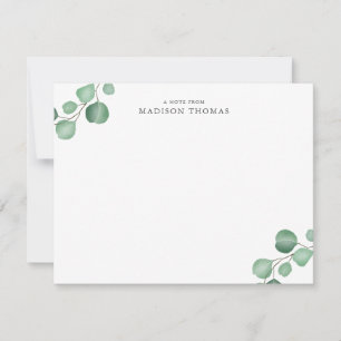Cartão De Notas Tipografia Clássica Simples Eucalyptus