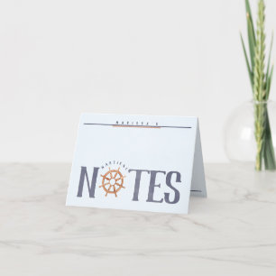 Cartão De Notas Tipografia de Aquarelas do LOVE Náutico Personaliz