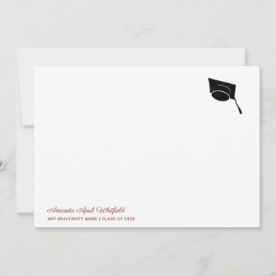 Cartão De Notas Tipografia de Roteiro de Formatura Graduado 2026 B