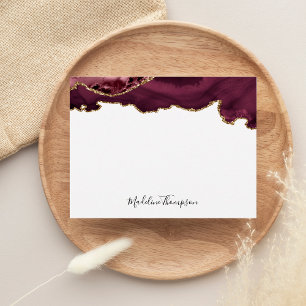 Cartão De Notas Tipografia de Script de Agate Agate de Red Velvet