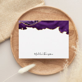 Cartão De Notas Tipografia de Script Velvet Purple Agate Geode