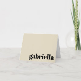 Cartão De Notas Tipografia em negros e beges Nome monograma