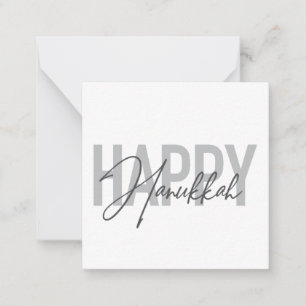 Cartão De Notas Tipografia moderna, simples e legal Feliz Hanukkah
