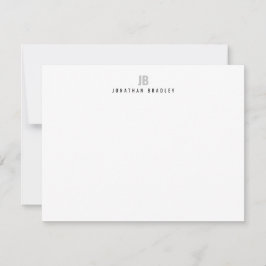 Cartão De Notas Tipografia Moderna Simples Monogramada Profissiona