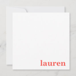 Cartão De Notas Tipografia Personalizada Nome Negrito Custom