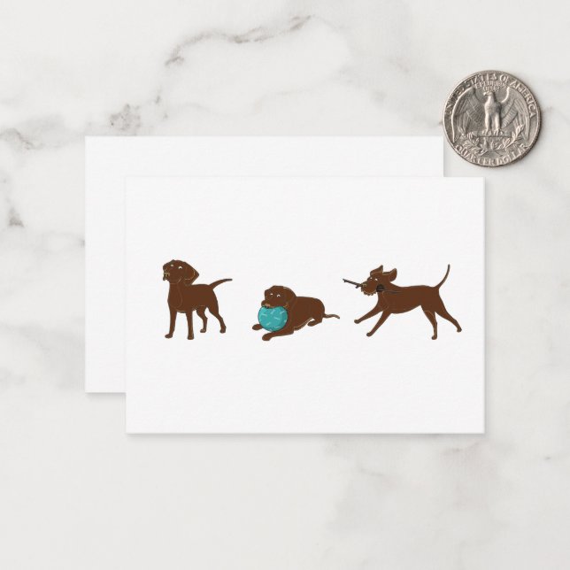 Cartão De Notas tirinha do labrador chocolate lr (Frente/Verso In Situ)