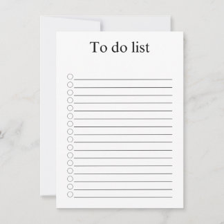 Cartão De Notas To do list