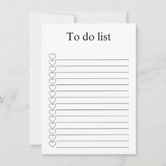 Cartão De Notas To do list