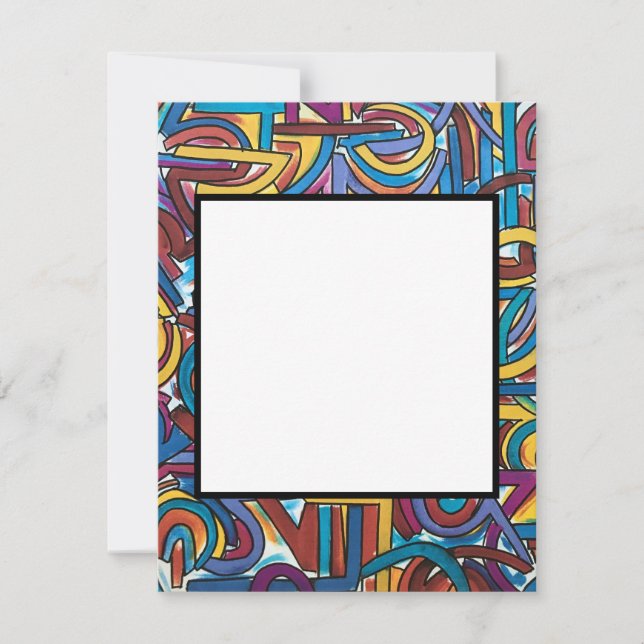 Cartão De Notas Todos Os Caminhos Vão Lá Pintados Com Abstrato (Frente)