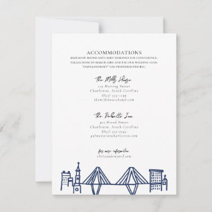 Cartão De Notas Toile Charleston em Alojamentos Azuis Marinhos