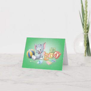 Cartão De Notas Tom e Jerry bebês brincando com brinquedos