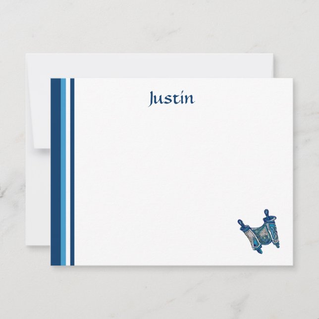 Cartão De Notas Torá Clássica Obrigado Nota Simples (Frente)