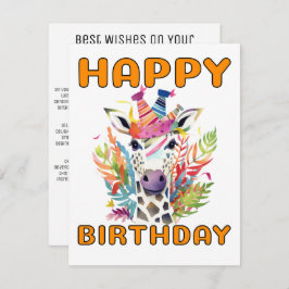 Cartão De Notas Towering Giraffe Birthday