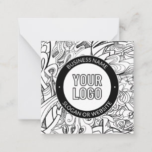 Cartão De Notas Trabalho de arte de linha moderna e seu logotipo c