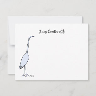 Cartão De Notas Trabalho de arte Excelente Azul Heron Boho Bird Pe