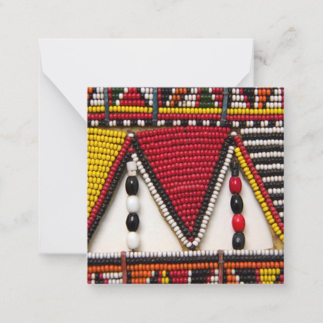 Cartão De Notas Trabalho Maasai em Contas (Frente)