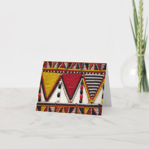 Cartão De Notas Trabalho Maasai Tribal em Miçangas