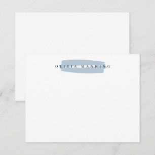 Cartão De Notas Traço de Pincel Aquarela Azul Claro Moderno Bonito