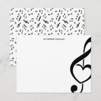 Treble Clef Heart Music Note Personalizado