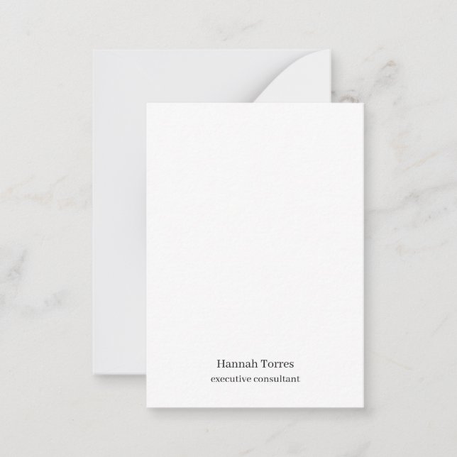 Cartão De Notas Trendy Black & White Plain Creative Modern (Frente)