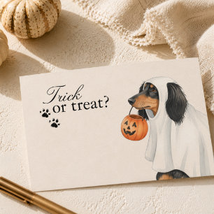 Cartão De Notas Trick or Treat Dachshund Cachorro Halloween