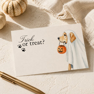 Cartão De Notas Trick or Treat Golden Retriever Cachorro Halloween