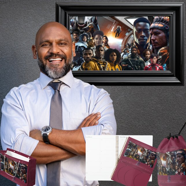 Cartão De Notas Tripulação Sekhmet (Get the full "Sekhmet Starship" collection at  https://bit.ly/BlackFutureZazzle)