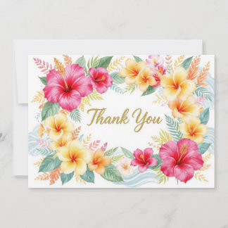 Cartão De Notas Tropical Hibiscus Hawaiian Thank You Card