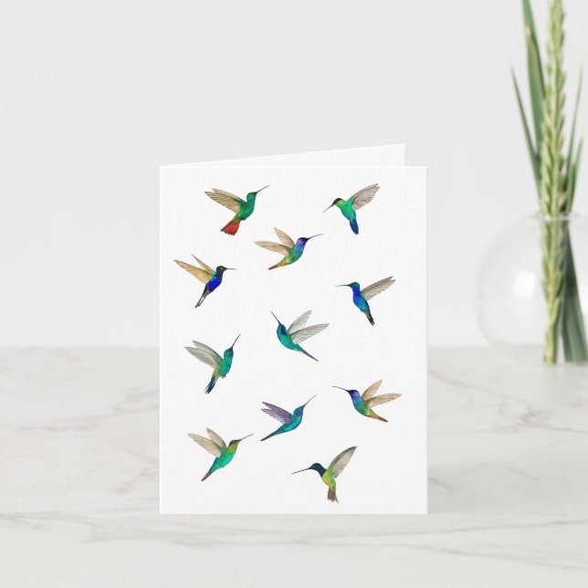 Cartão De Notas Tropical Hummingbirds Card for all occasions (Frente)