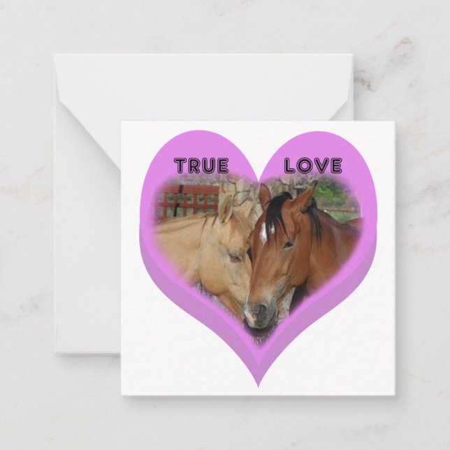 Cartão De Notas True Love Horses Conversation Hearts Valentine's (Frente)