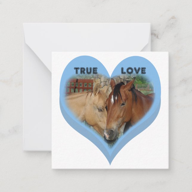 Cartão De Notas True Love Horses Conversation Hearts Valentine's (Frente)
