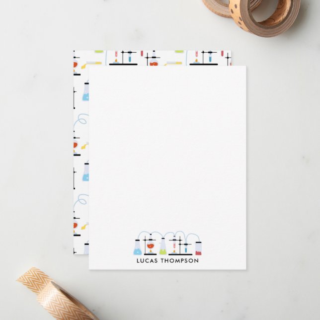 Cartão De Notas Tubos de Teste de Ciência Química Laboratório Disc (Frente/Verso In Situ)