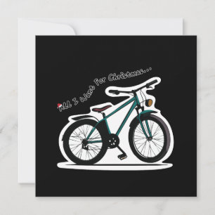 Cartão De Notas Tudo o que quero no Natal (é uma bicicleta)