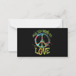Cartão De Notas Tudo Que Você Precisa É De Amor Hippie