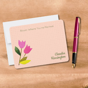 Cartão De Notas Tulipas Cor-de-rosa retrorreflectoras Pêssego Pêss