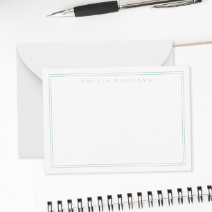 Cartão De Notas Turquesa Minimalista Elegante - Duas Fronteiras